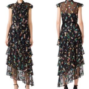 $650 Monique Lhuillier Floral Tiered Dress plus size 18W